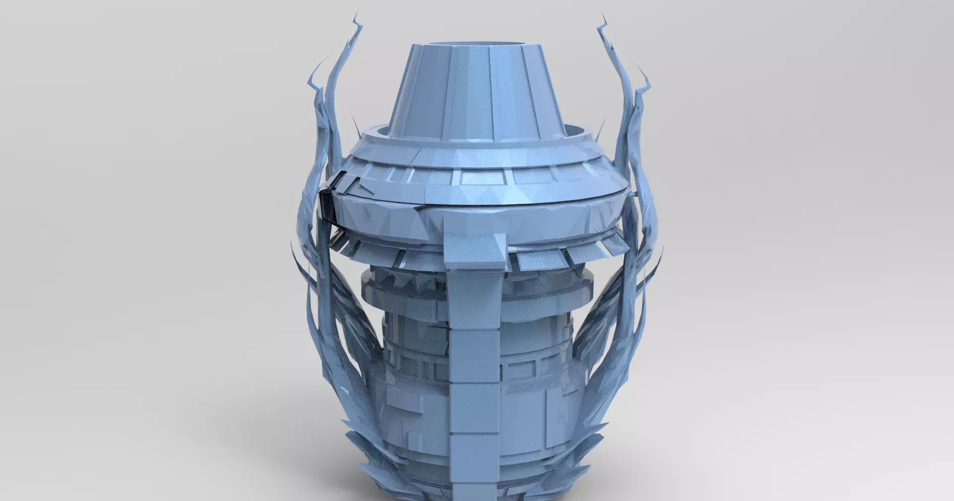 Elven sci fi Dark watchtower  Low-poly 3D model_0