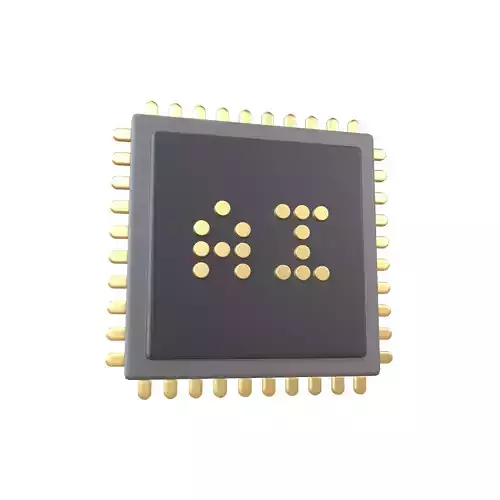 Artificial intelligence Chip Icon v1 003 Low-poly 3D model