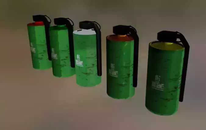 Mutated Smoke Grenade Pack Free low-poly 3D model