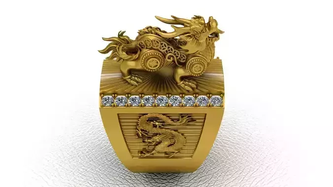 Luxury Dragon Ring 3D print model