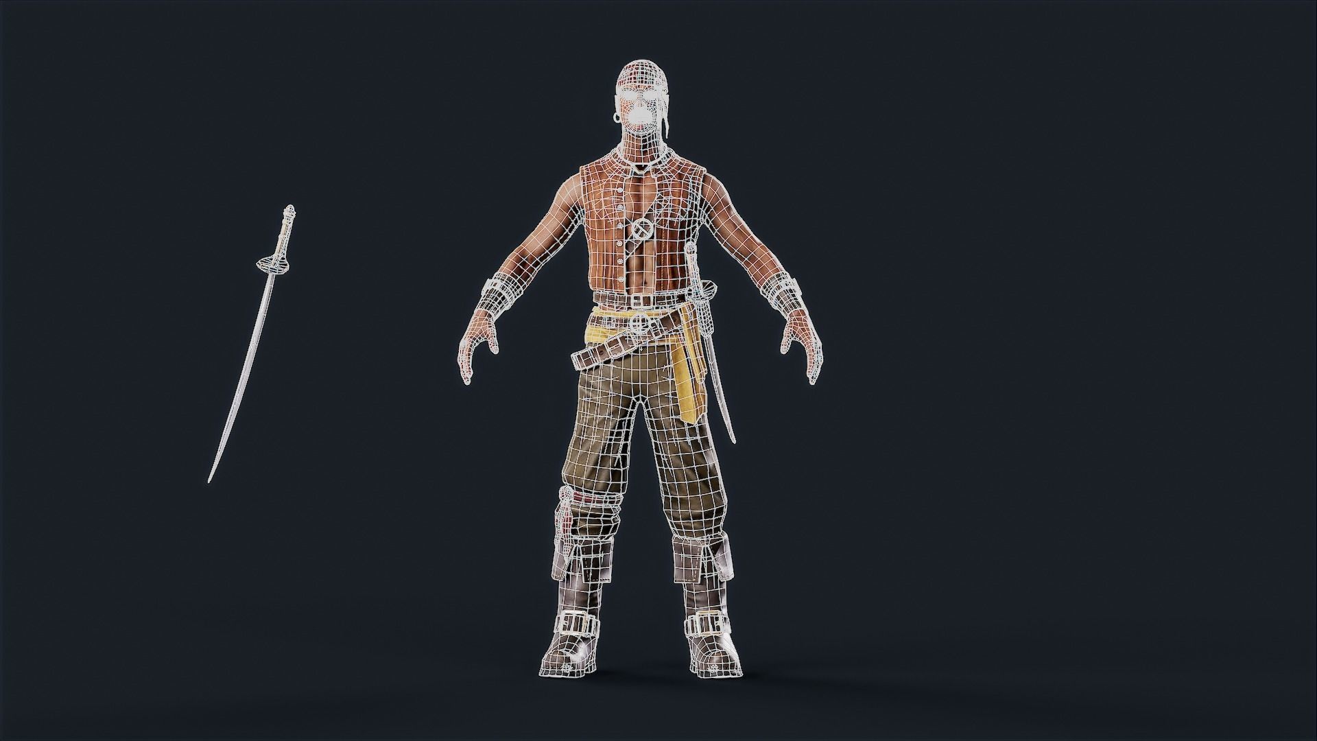 Pirate 5  Low-poly 3D model_13