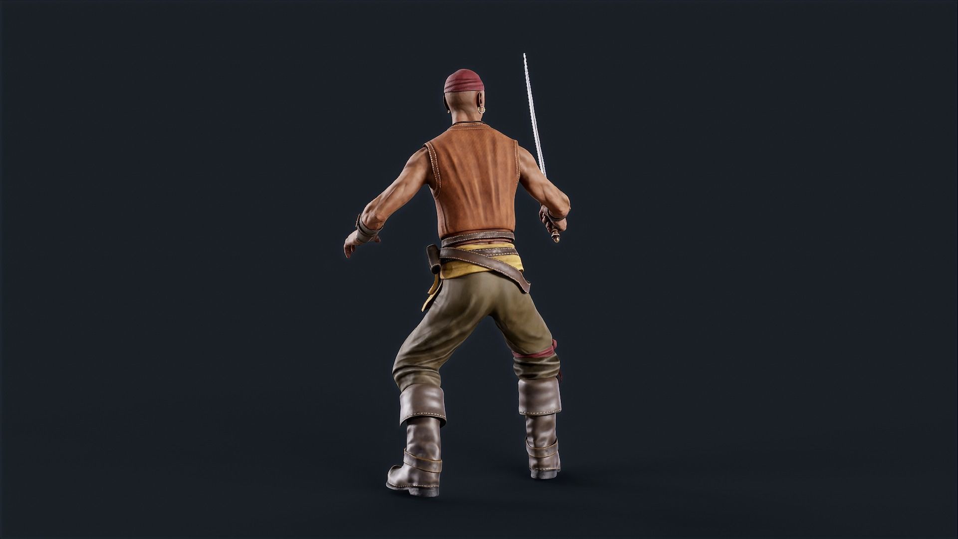 Pirate 5  Low-poly 3D model_7