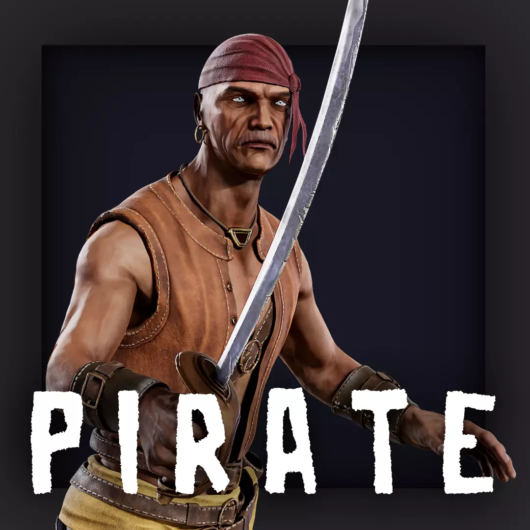 Pirate 5  Low-poly 3D model_0