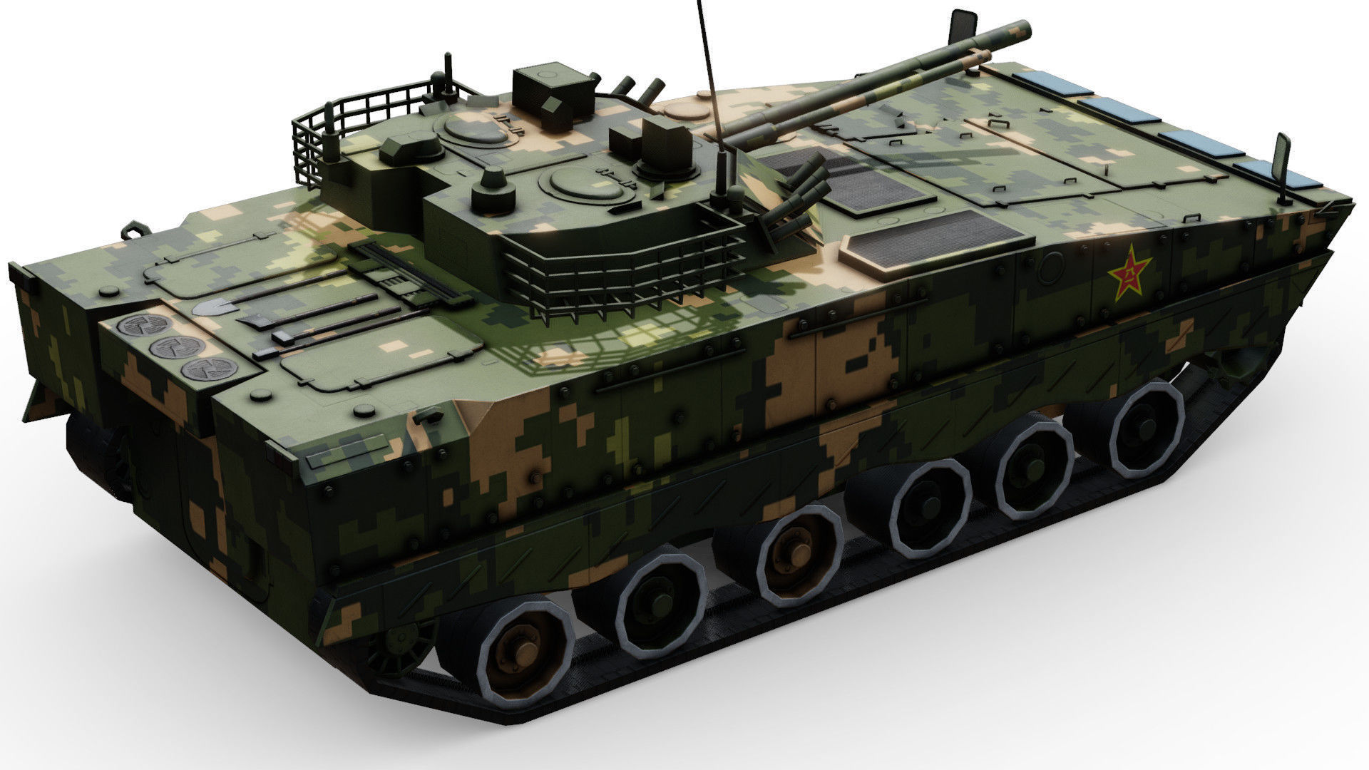 PLA ZBD-04A IFV Low-poly 3D model_11