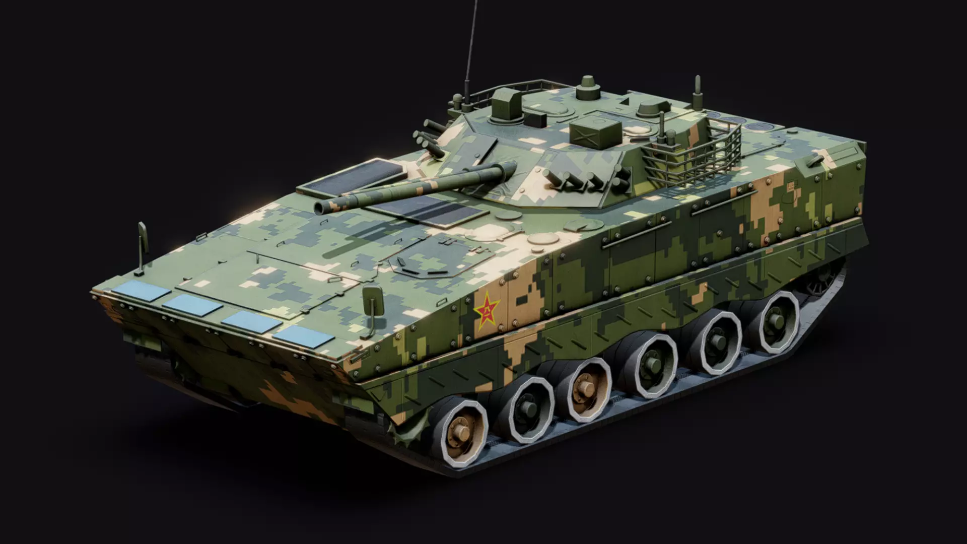 PLA ZBD-04A IFV Low-poly 3D model_0