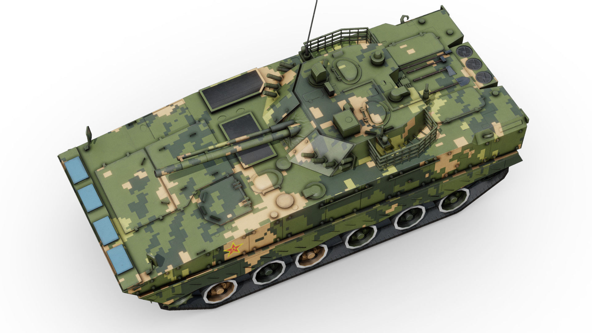 PLA ZBD-04A IFV Low-poly 3D model_8