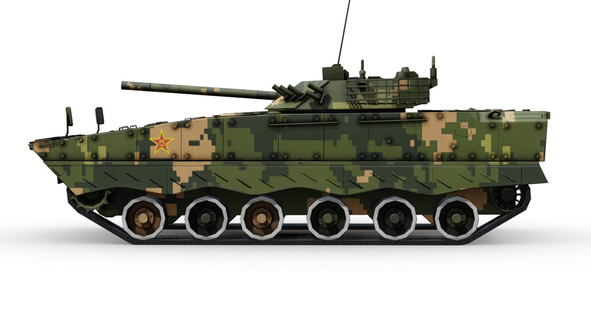 PLA ZBD-04A IFV Low-poly 3D model_7