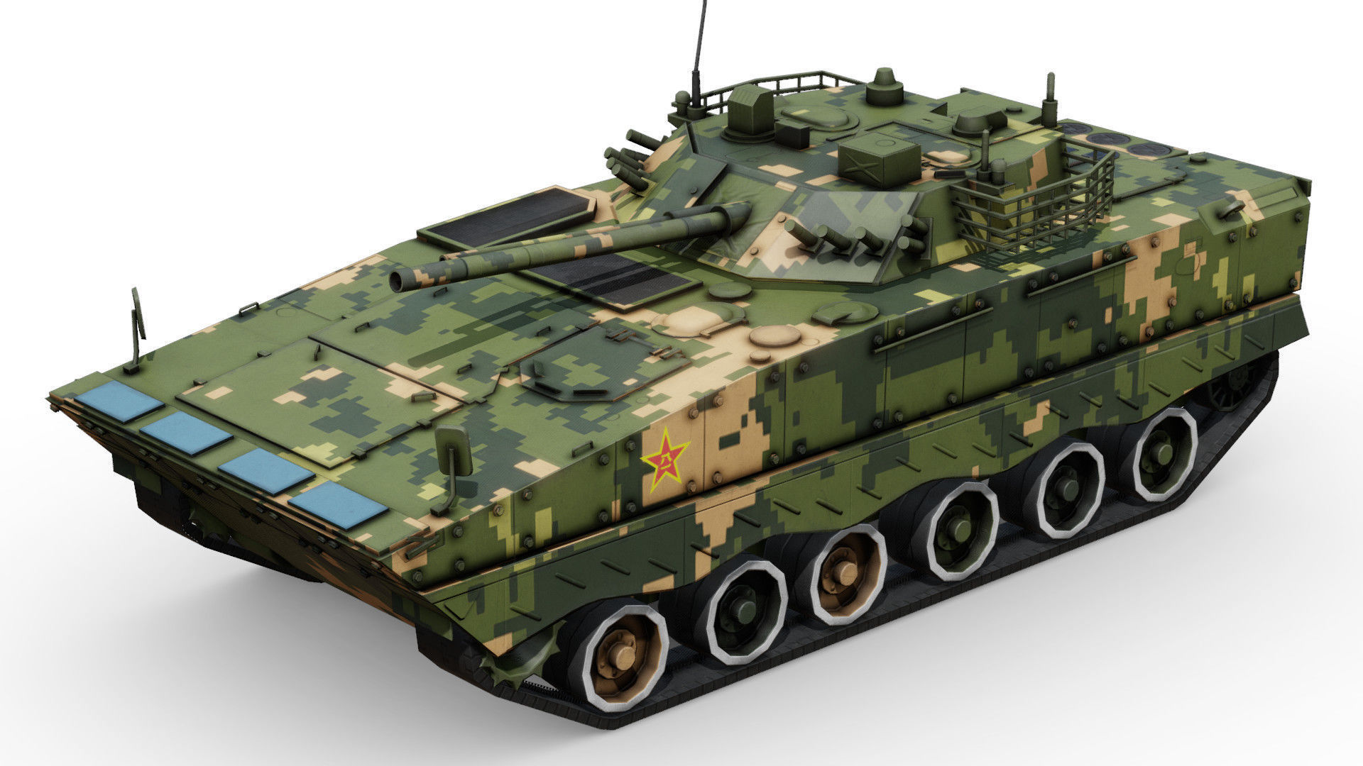 PLA ZBD-04A IFV Low-poly 3D model_5