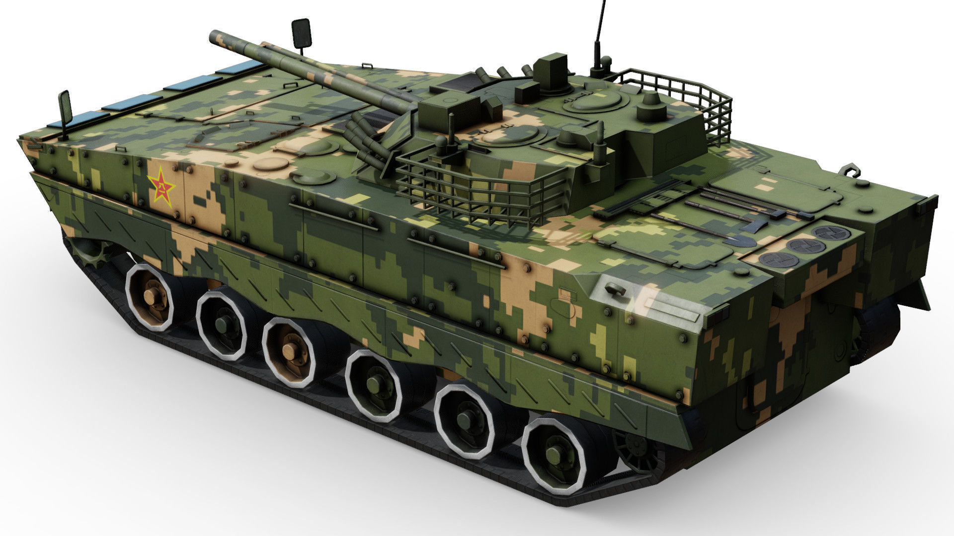 PLA ZBD-04A IFV Low-poly 3D model_6