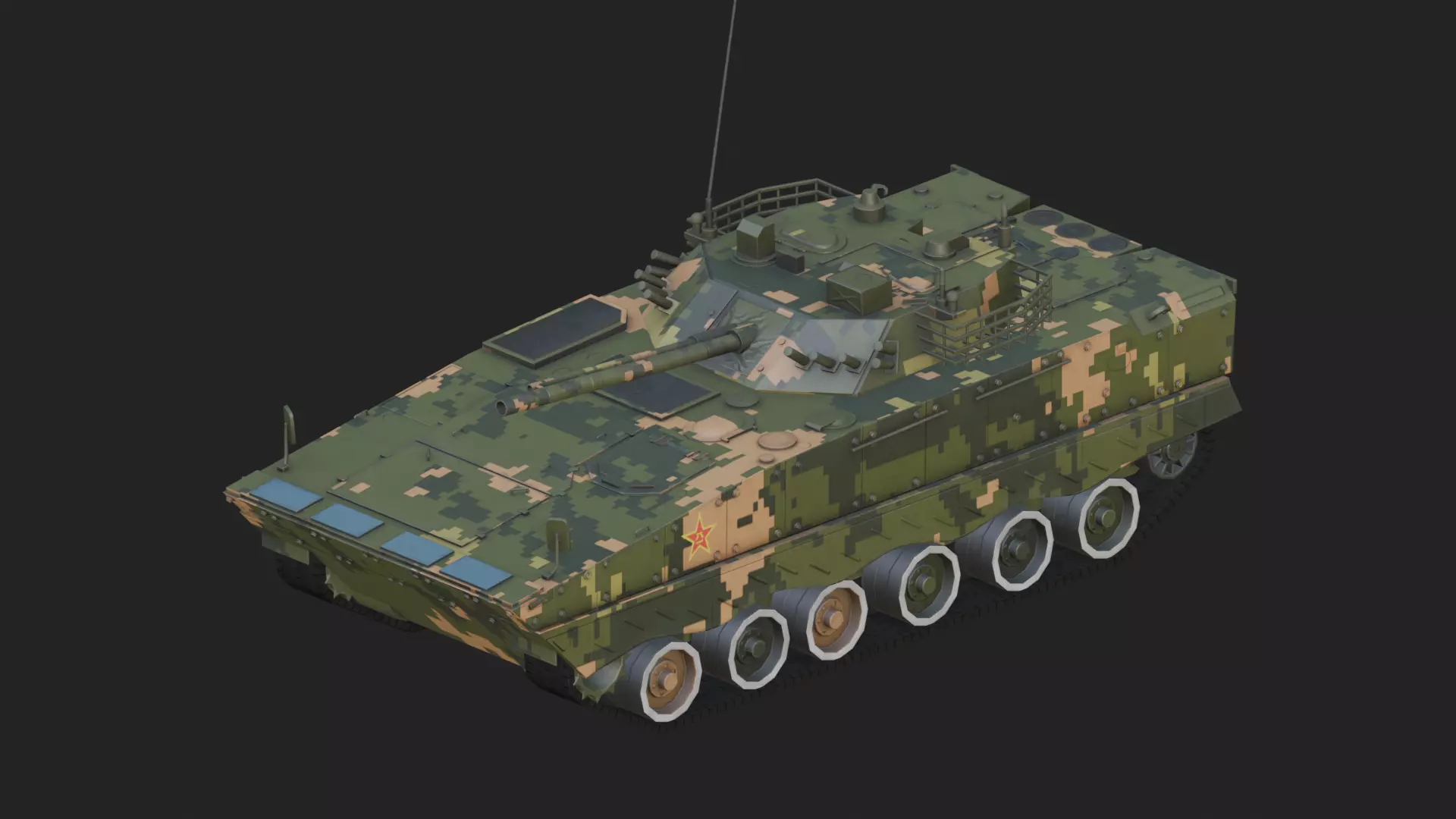 PLA ZBD-04A IFV Low-poly 3D model_1