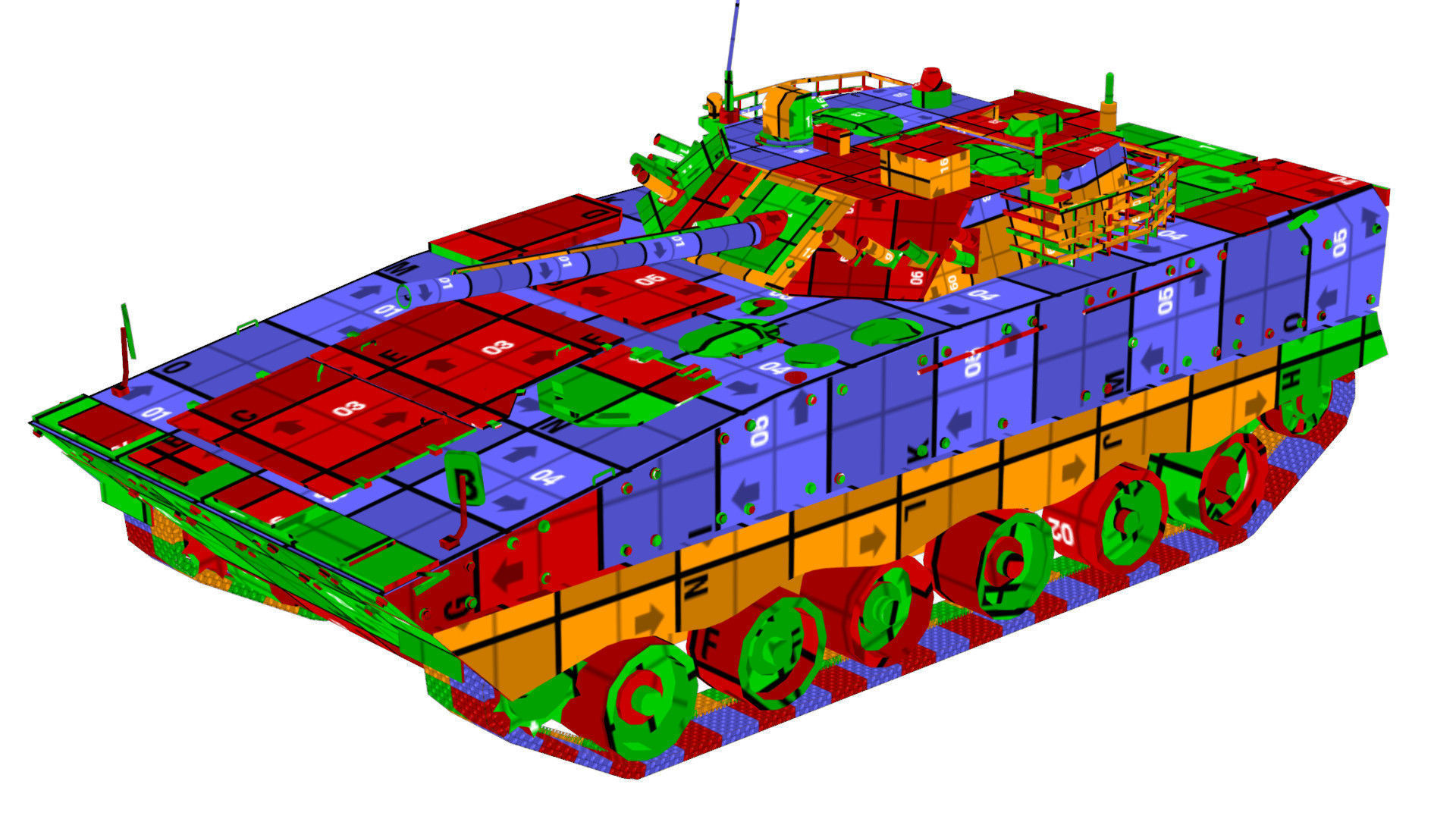 PLA ZBD-04A IFV Low-poly 3D model_13