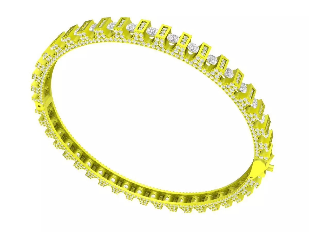 A7340 Luxury Diamond Eternity Bangle Bracelets 3D Model 3D print model_0