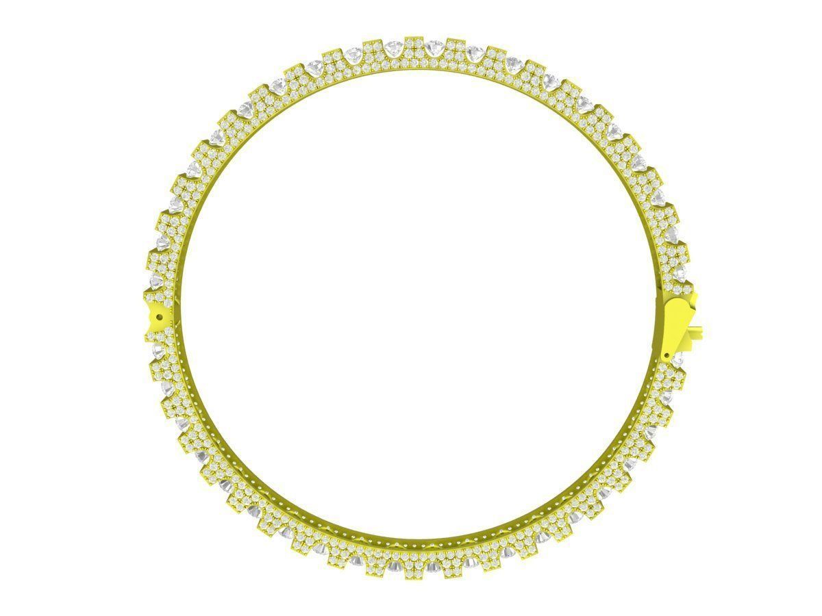 A7340 Luxury Diamond Eternity Bangle Bracelets 3D Model 3D print model_3