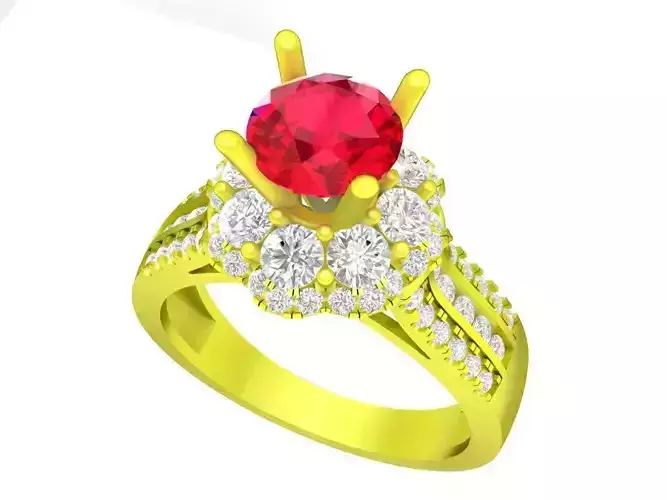 7282 hongkong style halo diamond engagement women ring 