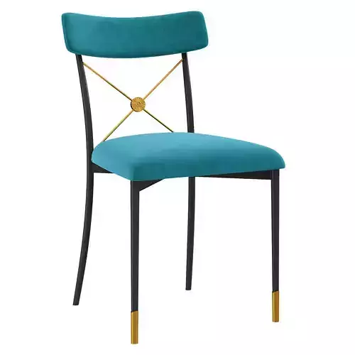  Empire Style Upholstered Cross Back Green Side  by Homary