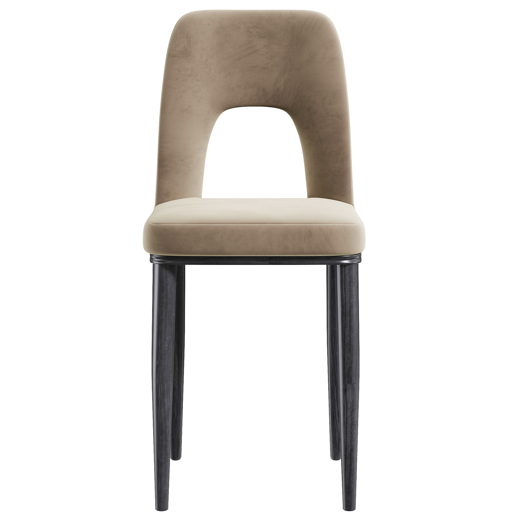 Loop Backrest Armless Chair Carbon By Homary 3D model_1