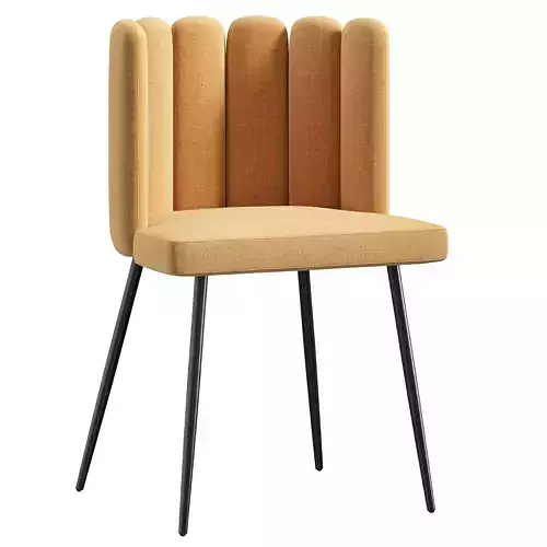 Chair Velvet Upholstered Dining Chair in Black Legs By Homary 