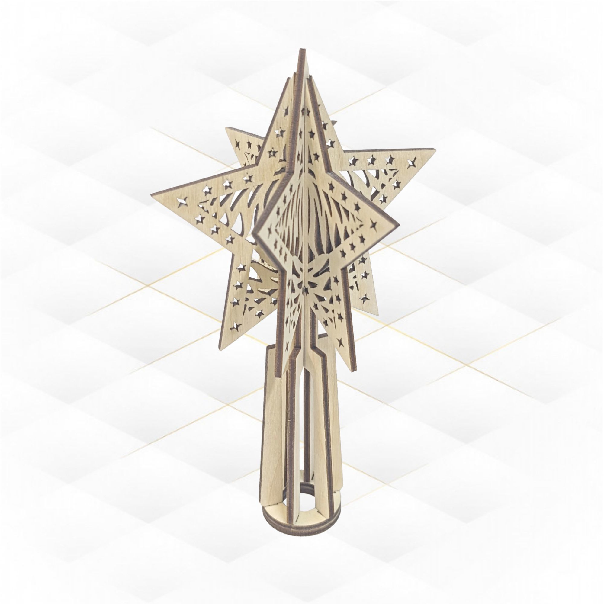 Christmas Tree Topper project laser cut 3D print model_4