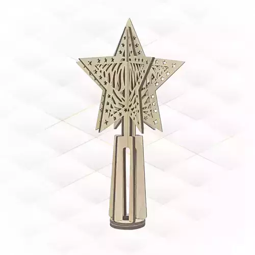 Christmas Tree Topper project laser cut 3D print model