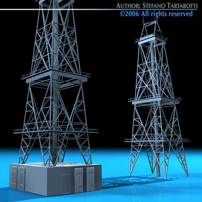 Drilling tower 3D model_1