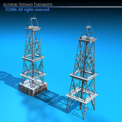 Drilling tower 3D model_4