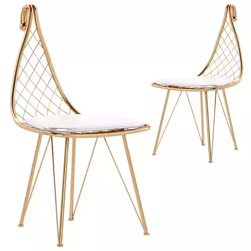 Glam Metal Dining Chair Hollow by homary