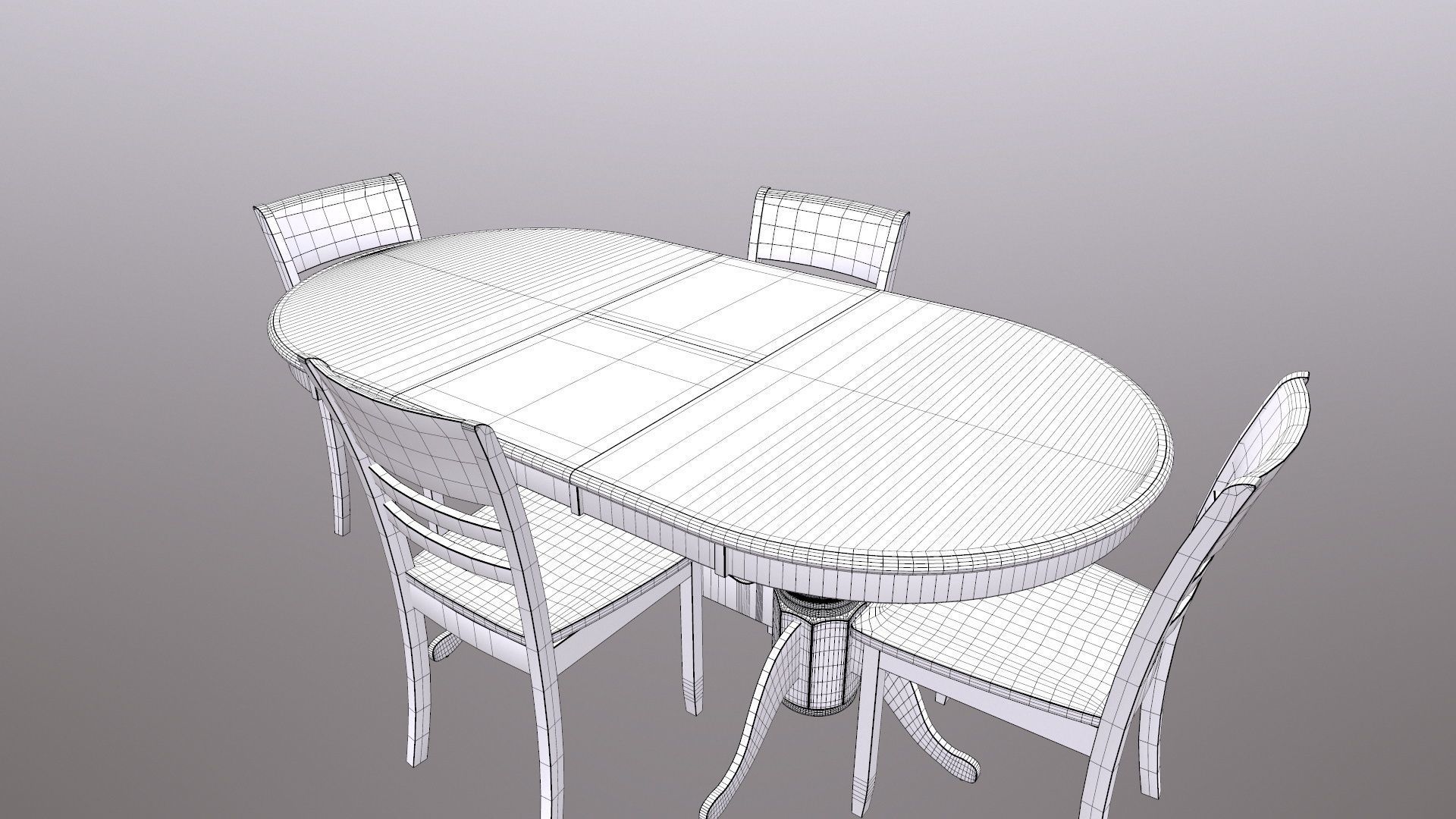 Dining Table Set 3D model_14