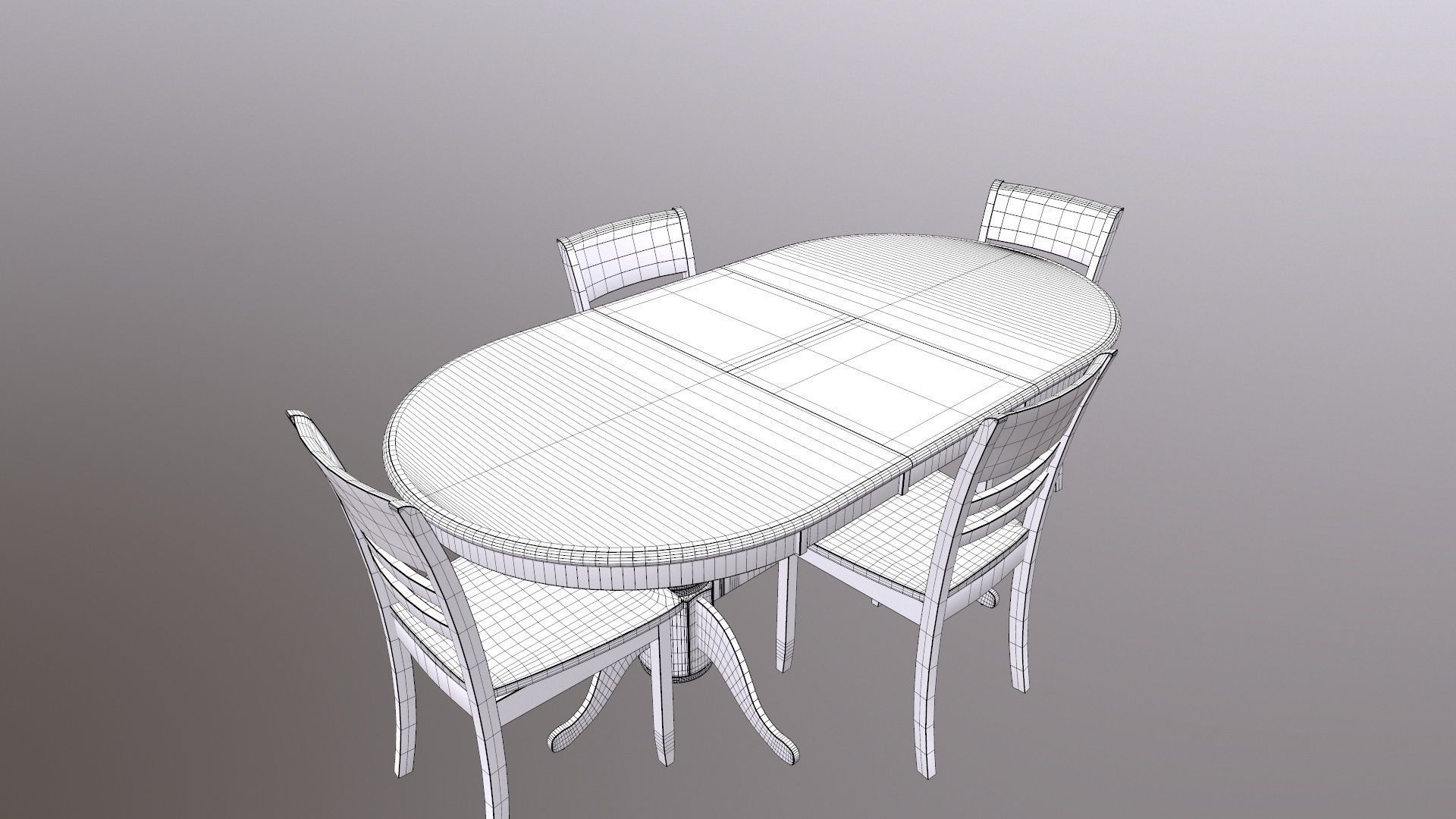 Dining Table Set 3D model_11