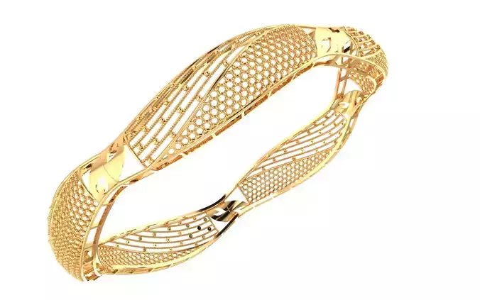 1290 Mobius Twist Gold Bangle 12gm