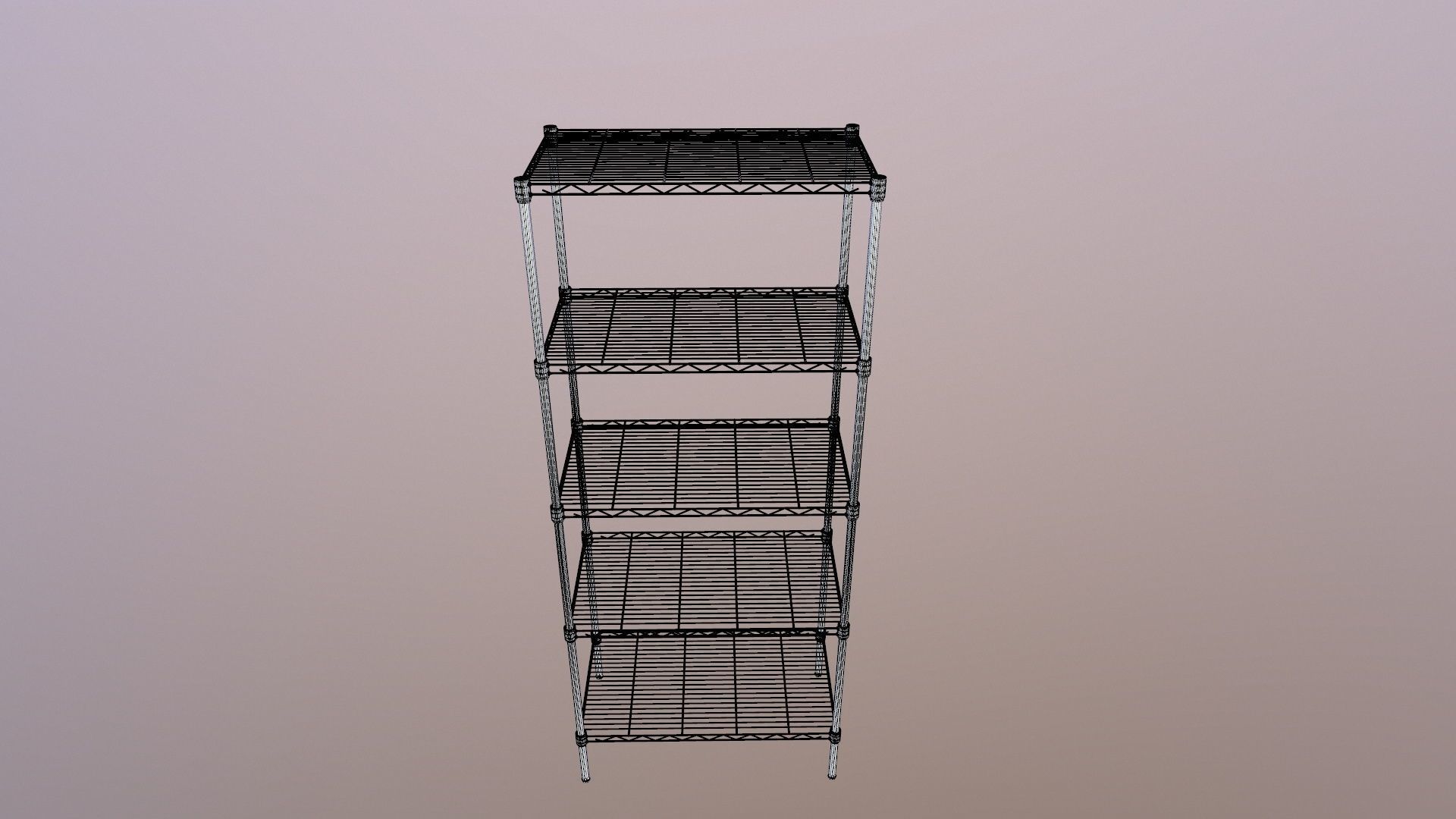 Shelving storage 5 tier wire 3D model_7