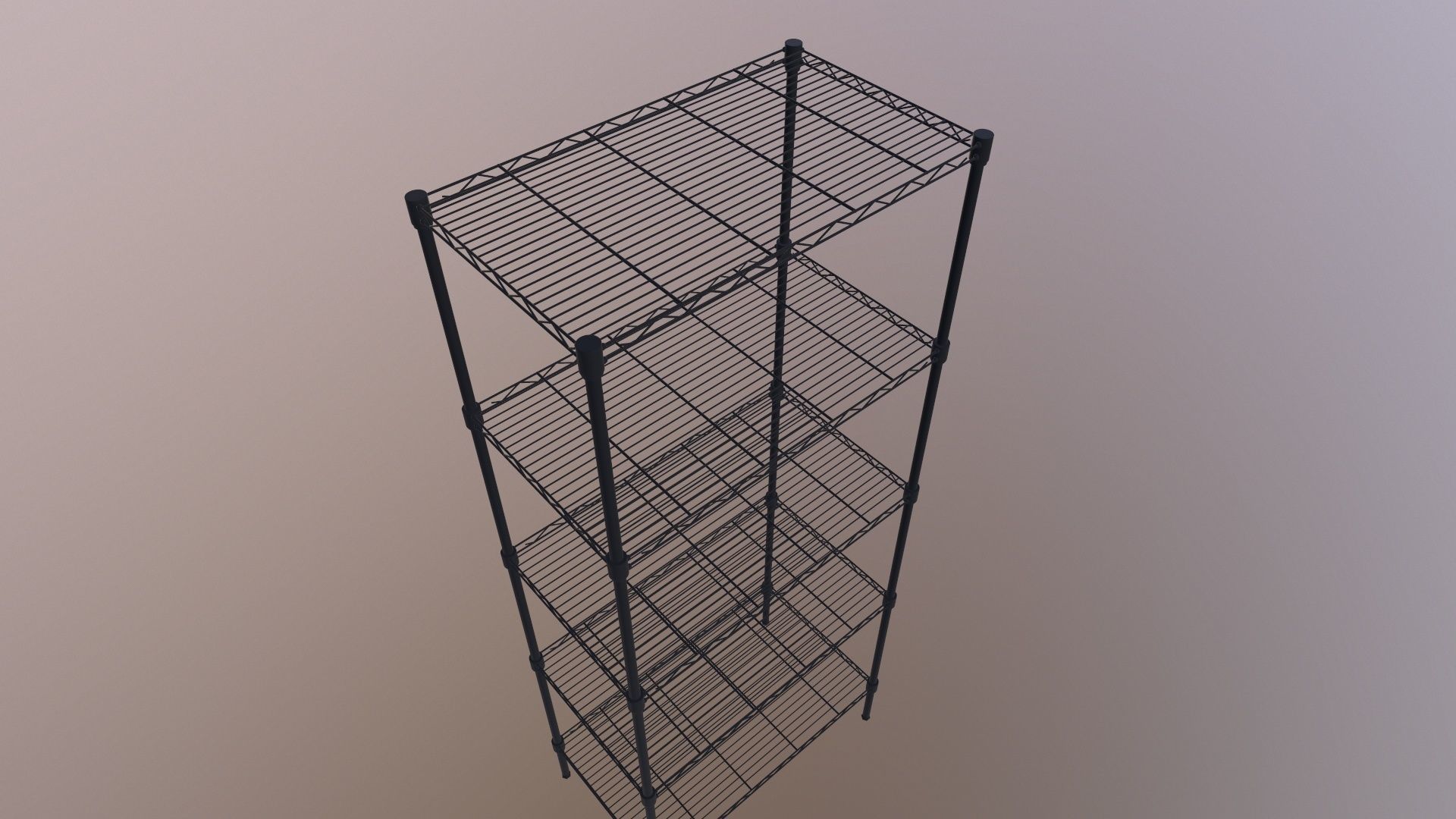 Shelving storage 5 tier wire 3D model_5
