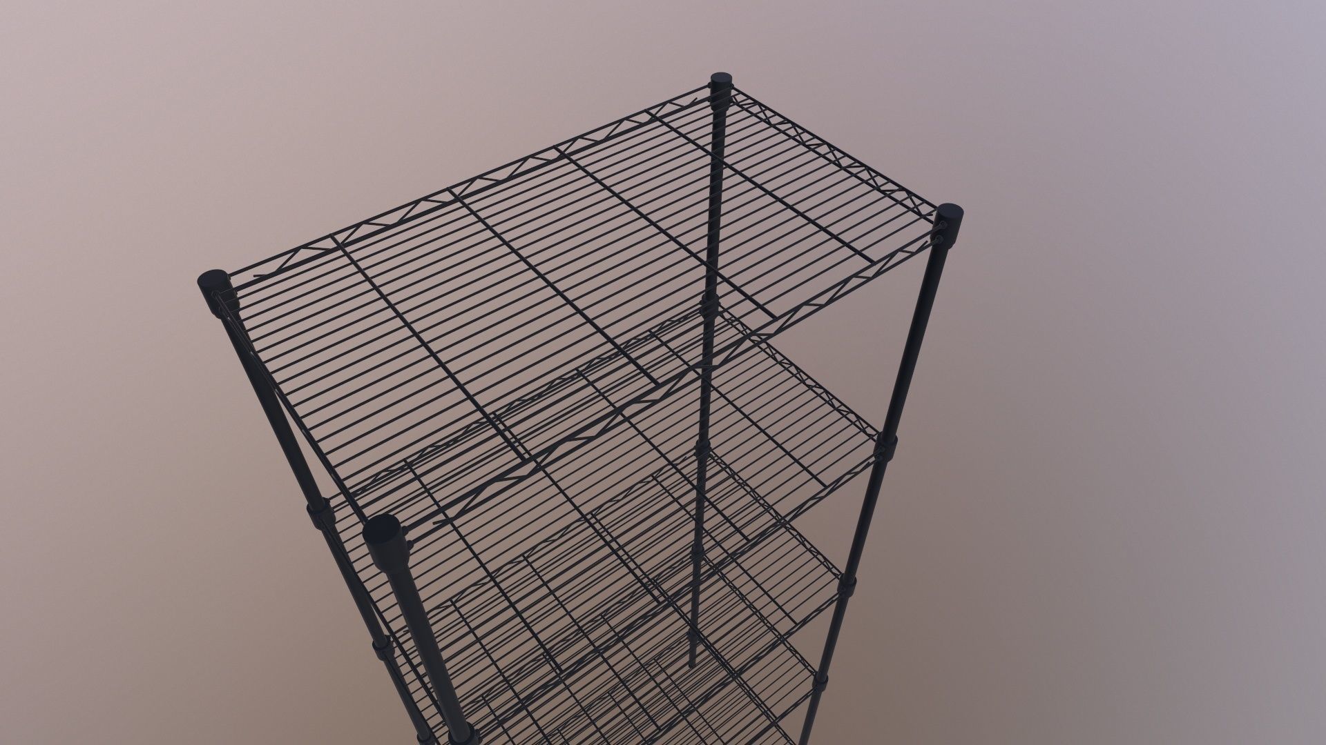 Shelving storage 5 tier wire 3D model_6