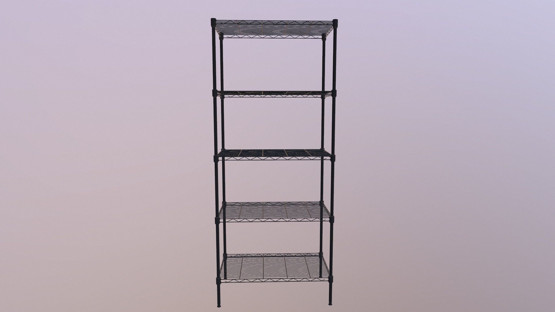 Shelving storage 5 tier wire 3D model_2