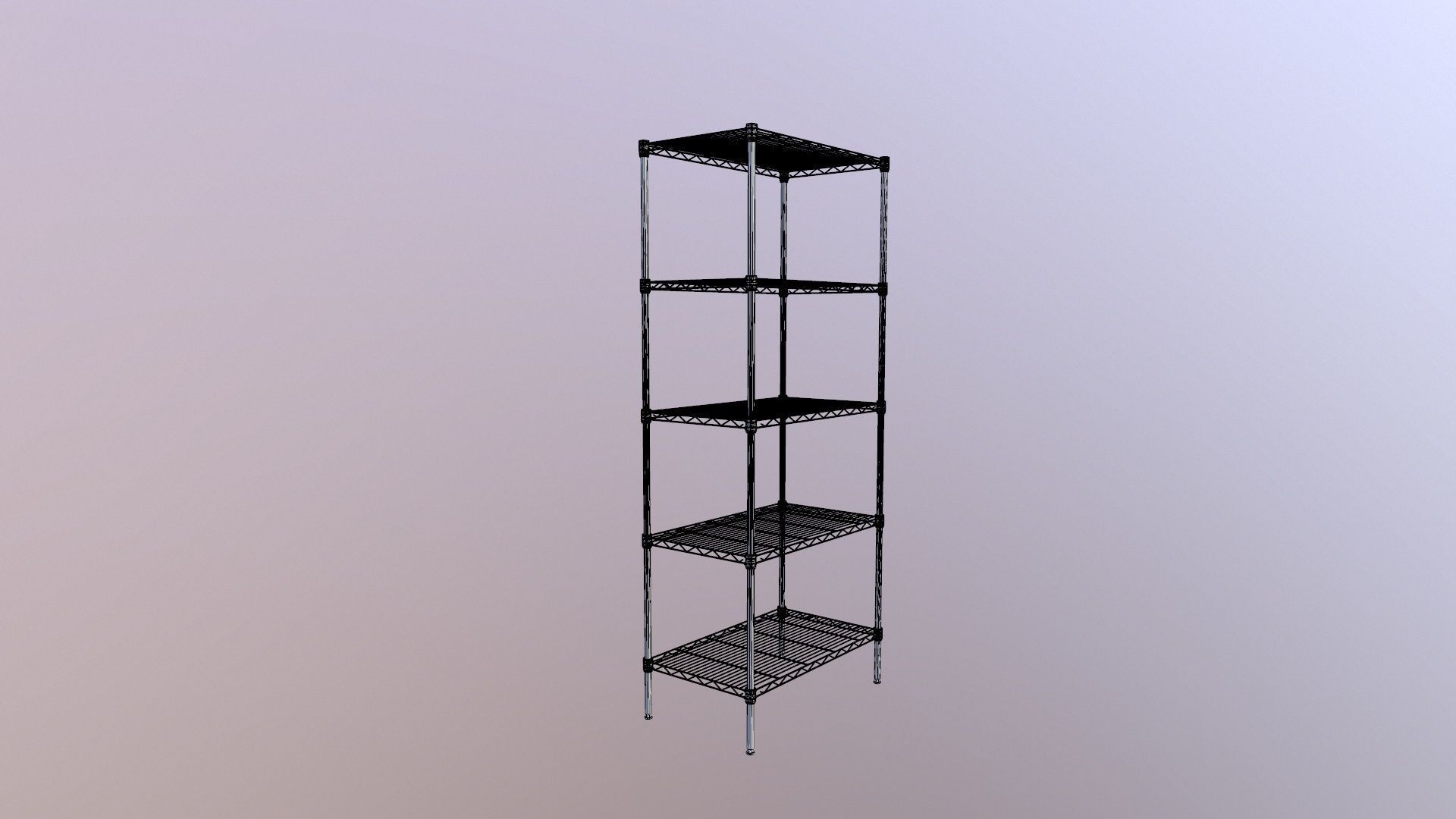 Shelving storage 5 tier wire 3D model_9