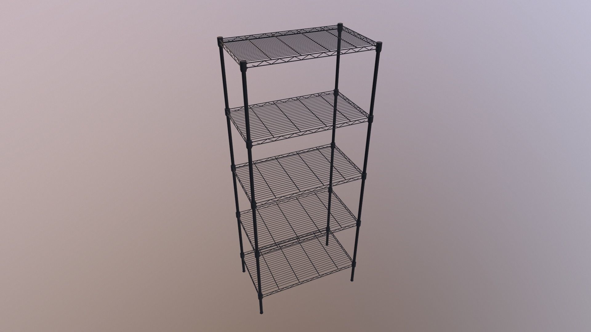 Shelving storage 5 tier wire 3D model_3