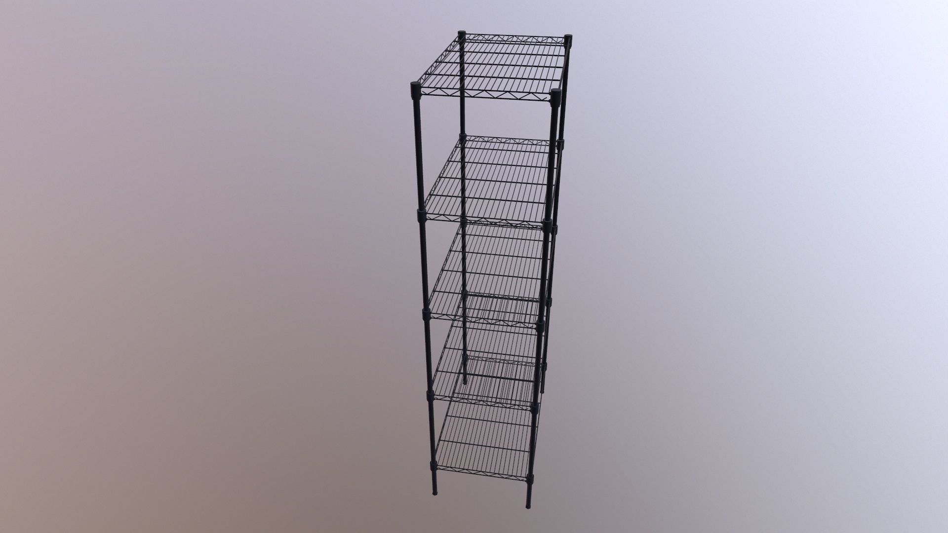 Shelving storage 5 tier wire 3D model_4
