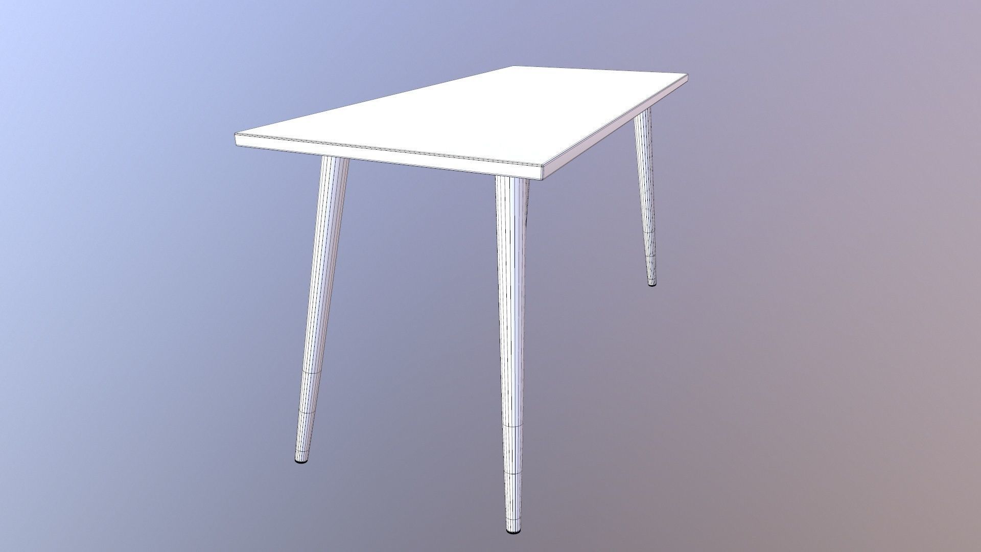 Wooden Table 3D model_12