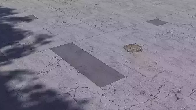 Editable Asphalt with cracks and patches 3D model