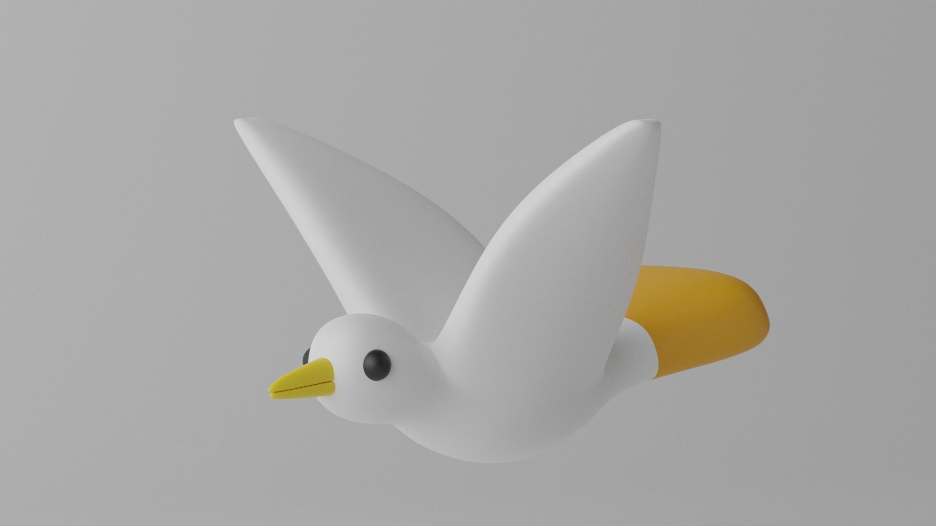 Cartoon Cute Bird 1 3D model_3