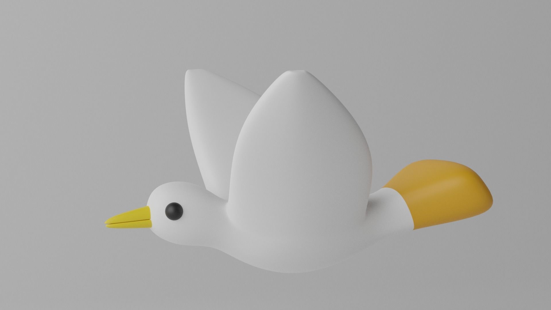 Cartoon Cute Bird 1 3D model_8