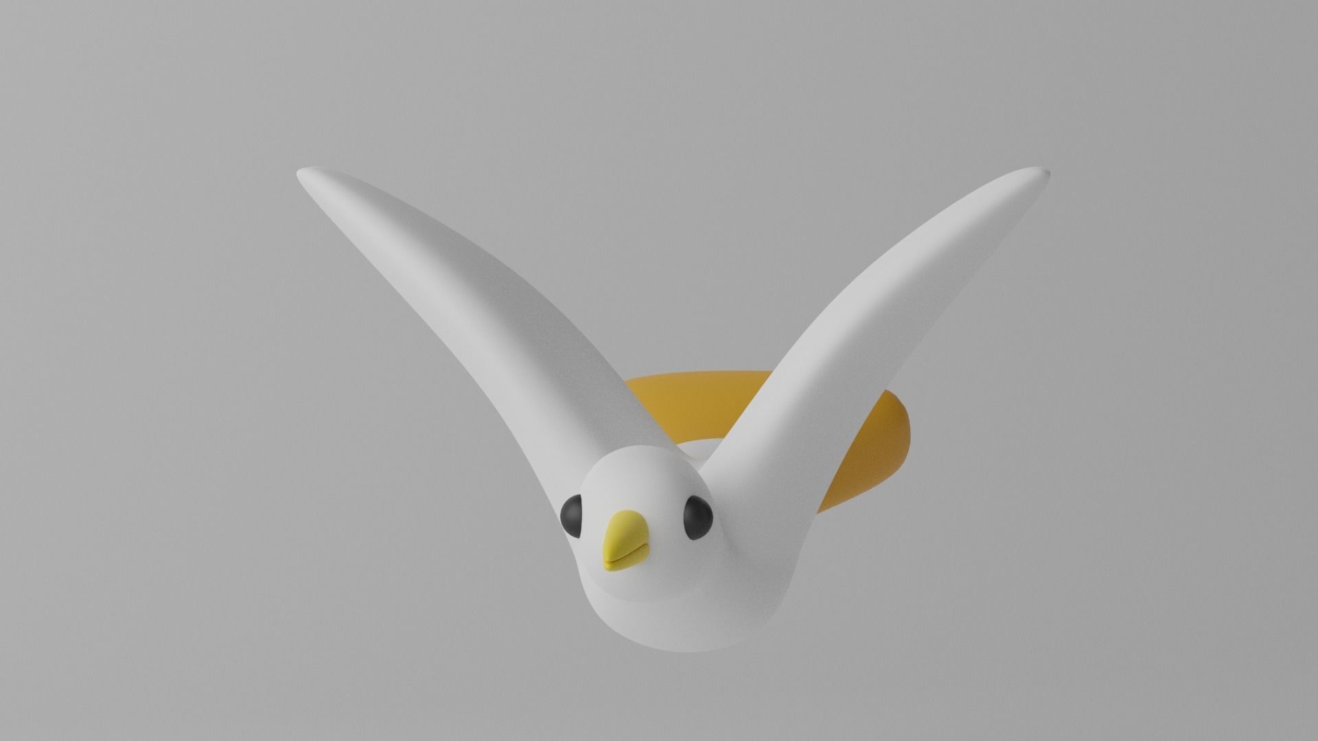 Cartoon Cute Bird 1 3D model_2