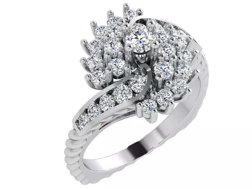 Tension Diamond Ring 4518 3D print model