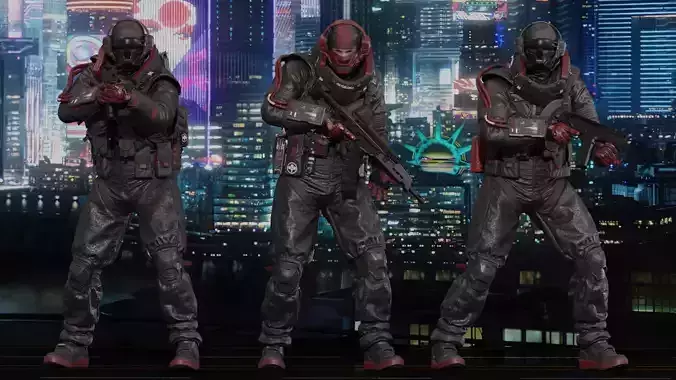 Cyberpunk Arasaka Soldiers