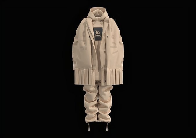 Sheepskin Wool Patchwork Coat Set Free low-poly 3D model