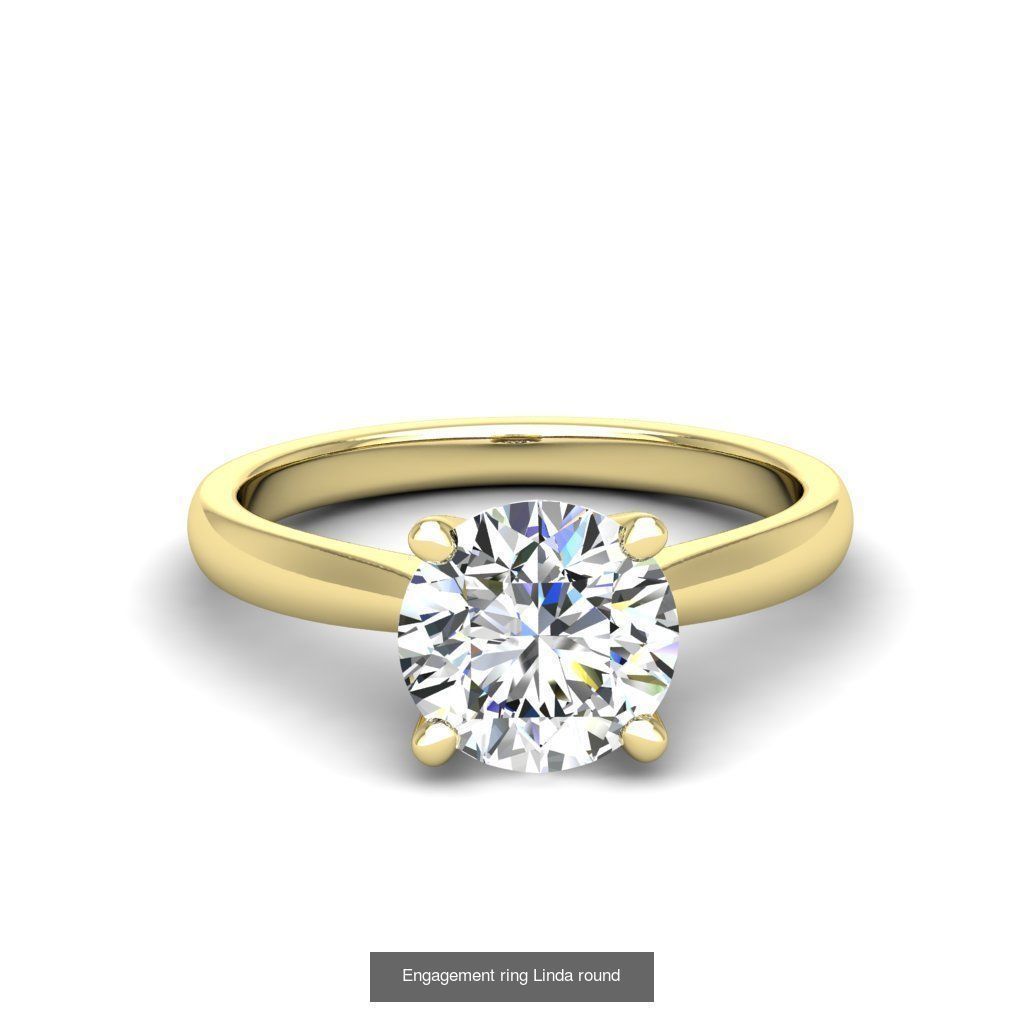 Engagement round diamond ring 10 models 3D Model Collection_10