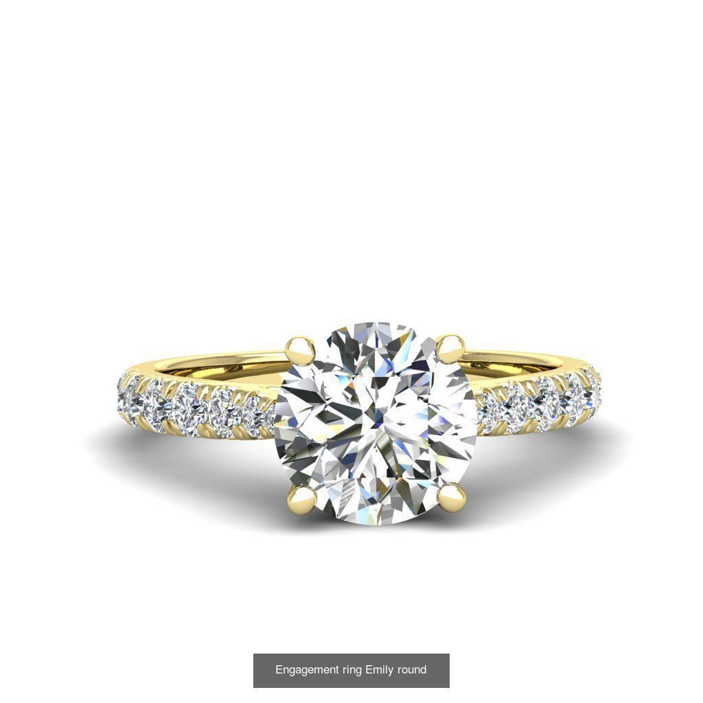 Engagement round diamond ring 10 models 3D Model Collection_7