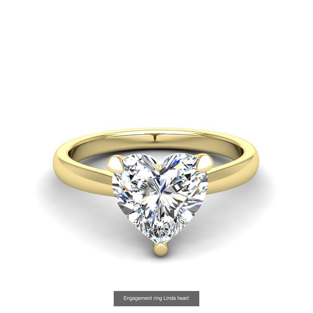Engagement heart diamond ring 10 models 3D Model Collection_10