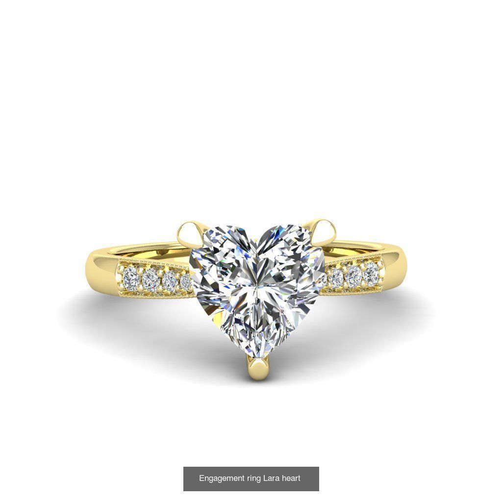Engagement heart diamond ring 10 models 3D Model Collection_6