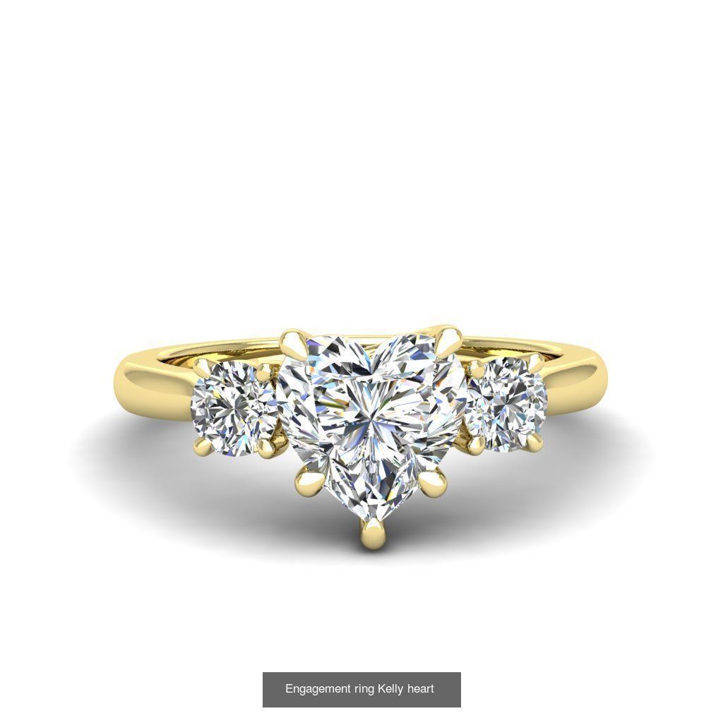 Engagement heart diamond ring 10 models 3D Model Collection_8