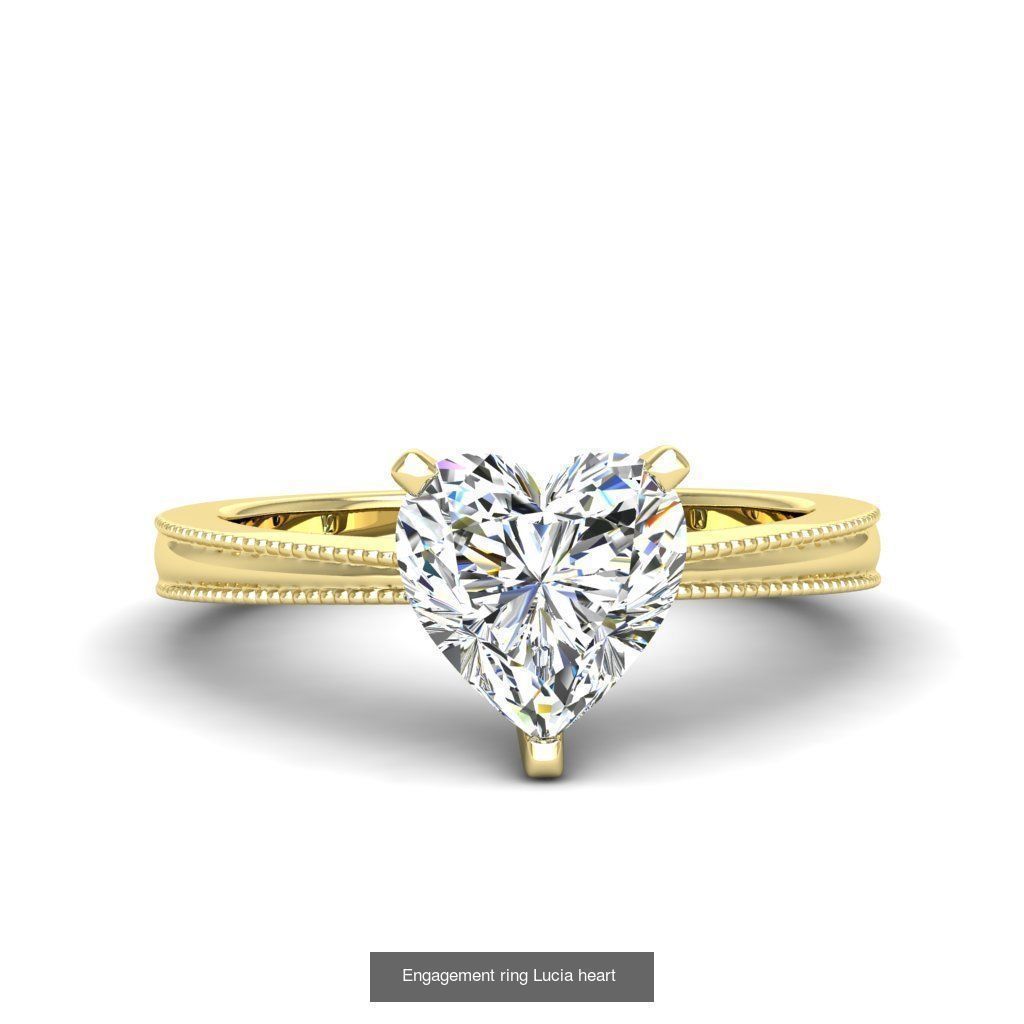 Engagement heart diamond ring 10 models 3D Model Collection_3